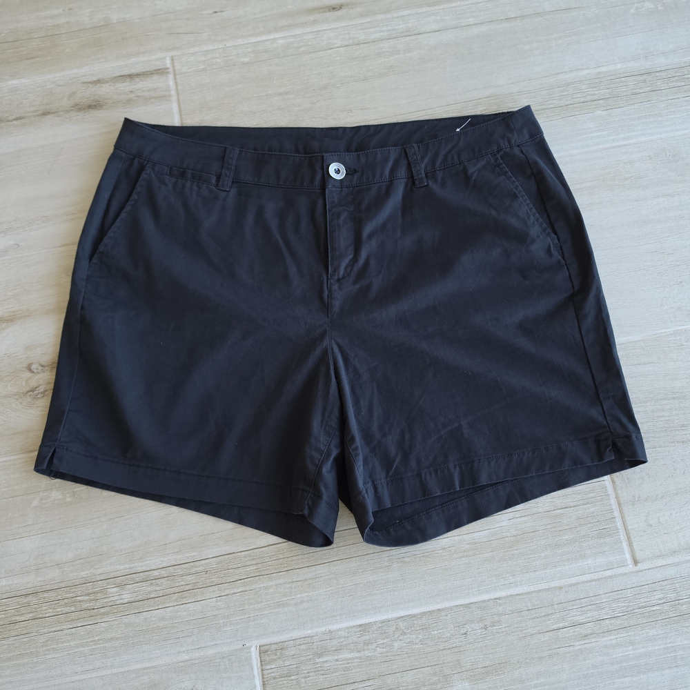 Lane Bryant Black High-Rise Cotton Blend Shorts